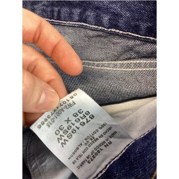 Oos 90s Elenagilbert grunge brother rugged Rustler Denim Jeans Mens blue 38x30 - Picture 5 of 5